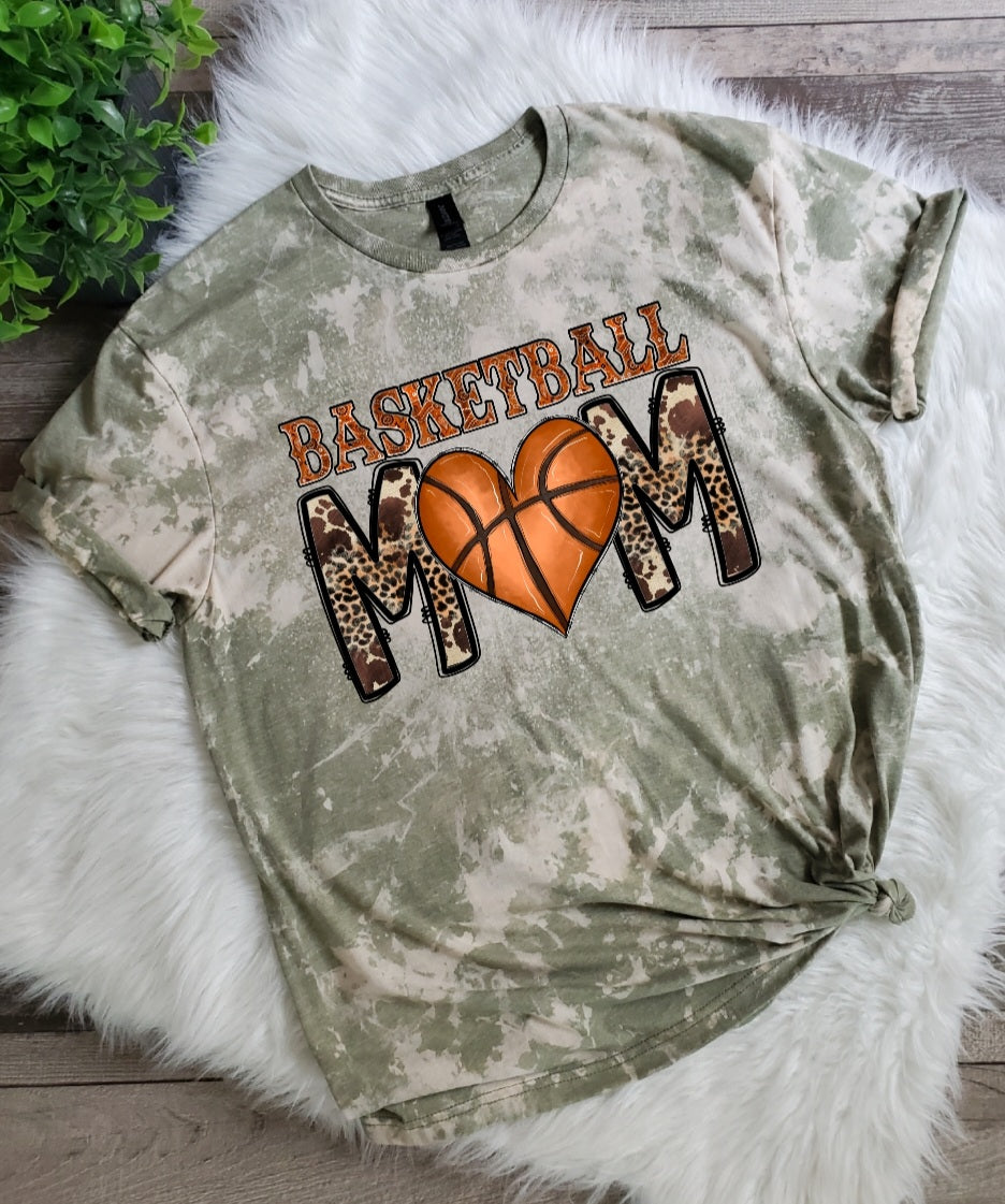 Basketball Mom Bleached Tee