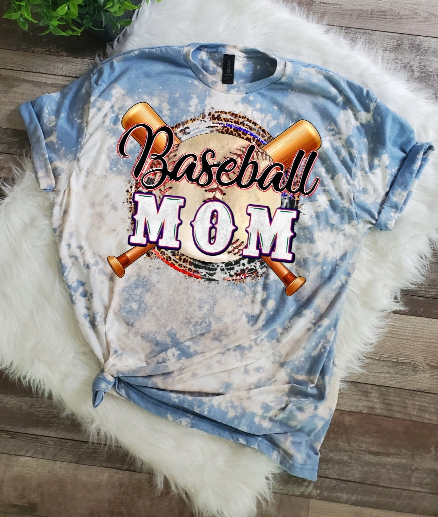 Baseball Mom Bleached Tee