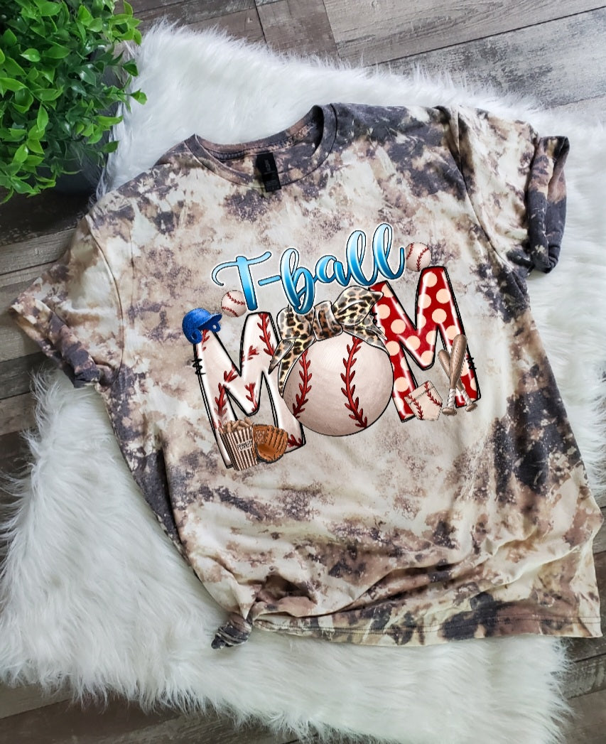 T-ball Mama Bleached Tee