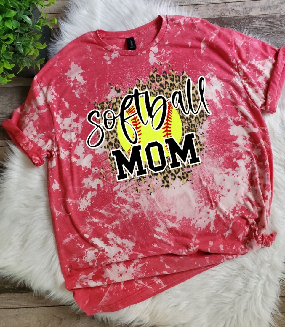 Softball Mom Bleached Tee