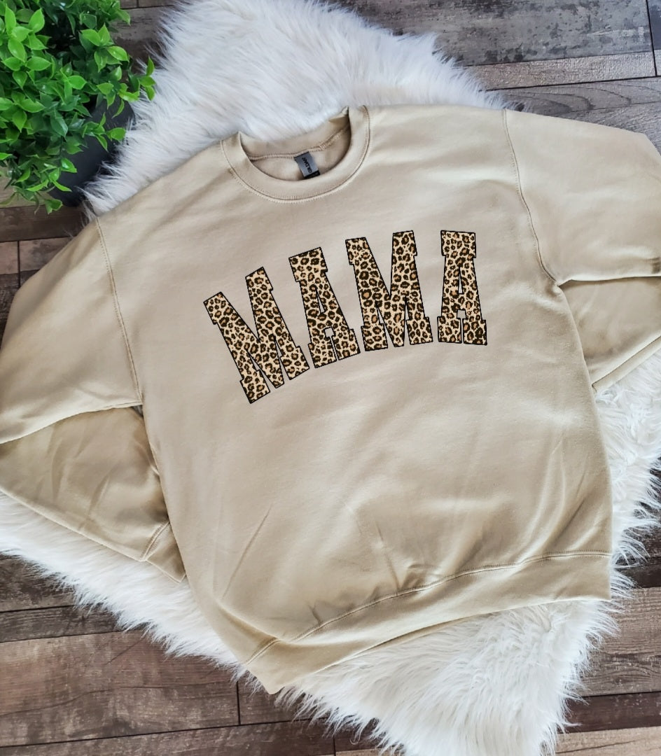 "READY TO SHIP" Mama Leopard Sand Sweatshirt