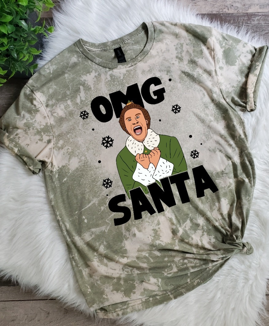 Elf Omg Santa Bleached Tee