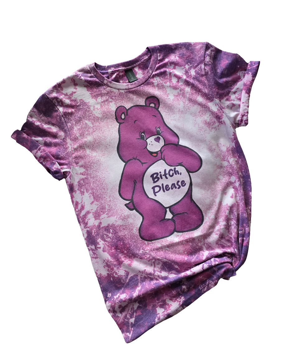 Btch Please Care Bear Bleached Tee