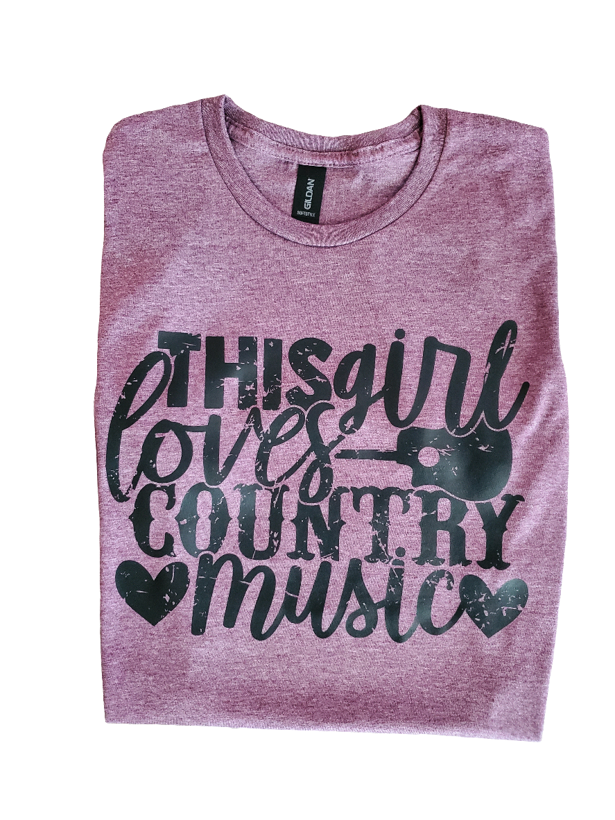 This Girl Loves Country Music Screen Print Tee