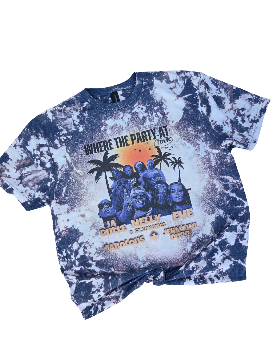 Where The Party At Tour Bleached Tee