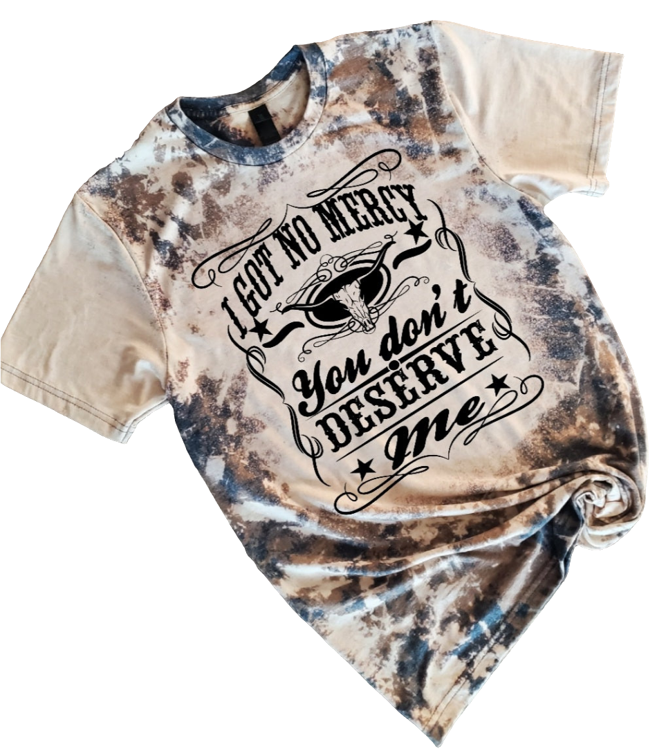 I Got No Mercy Cowhide Bleached tee