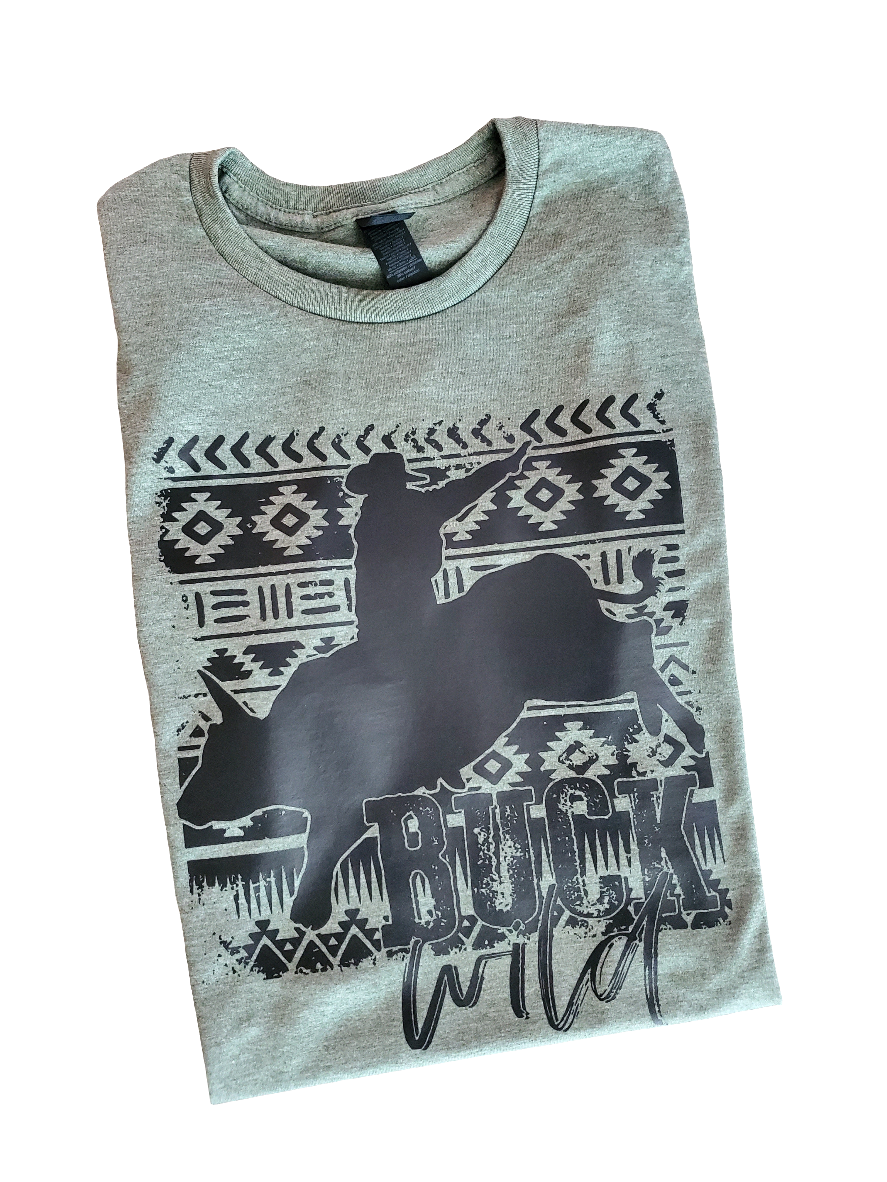 Buck Wild Aztec Screen Print Tee