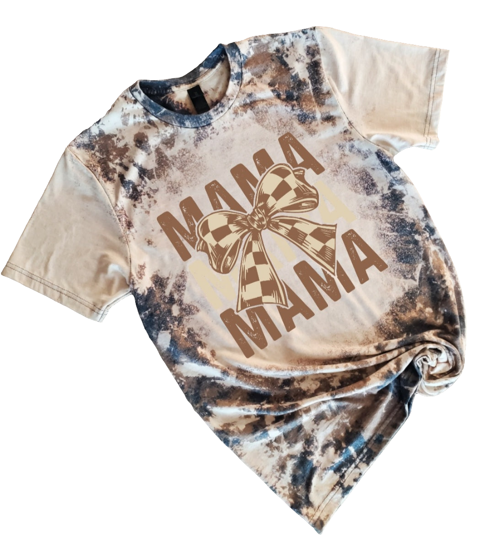 Mama Checkered Cowhide Bleached tee