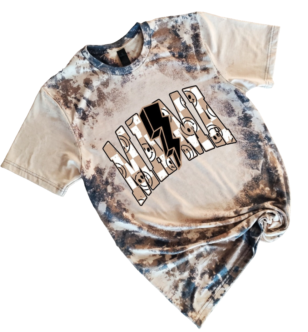 Mama Smiley Cowhide Bleached tee