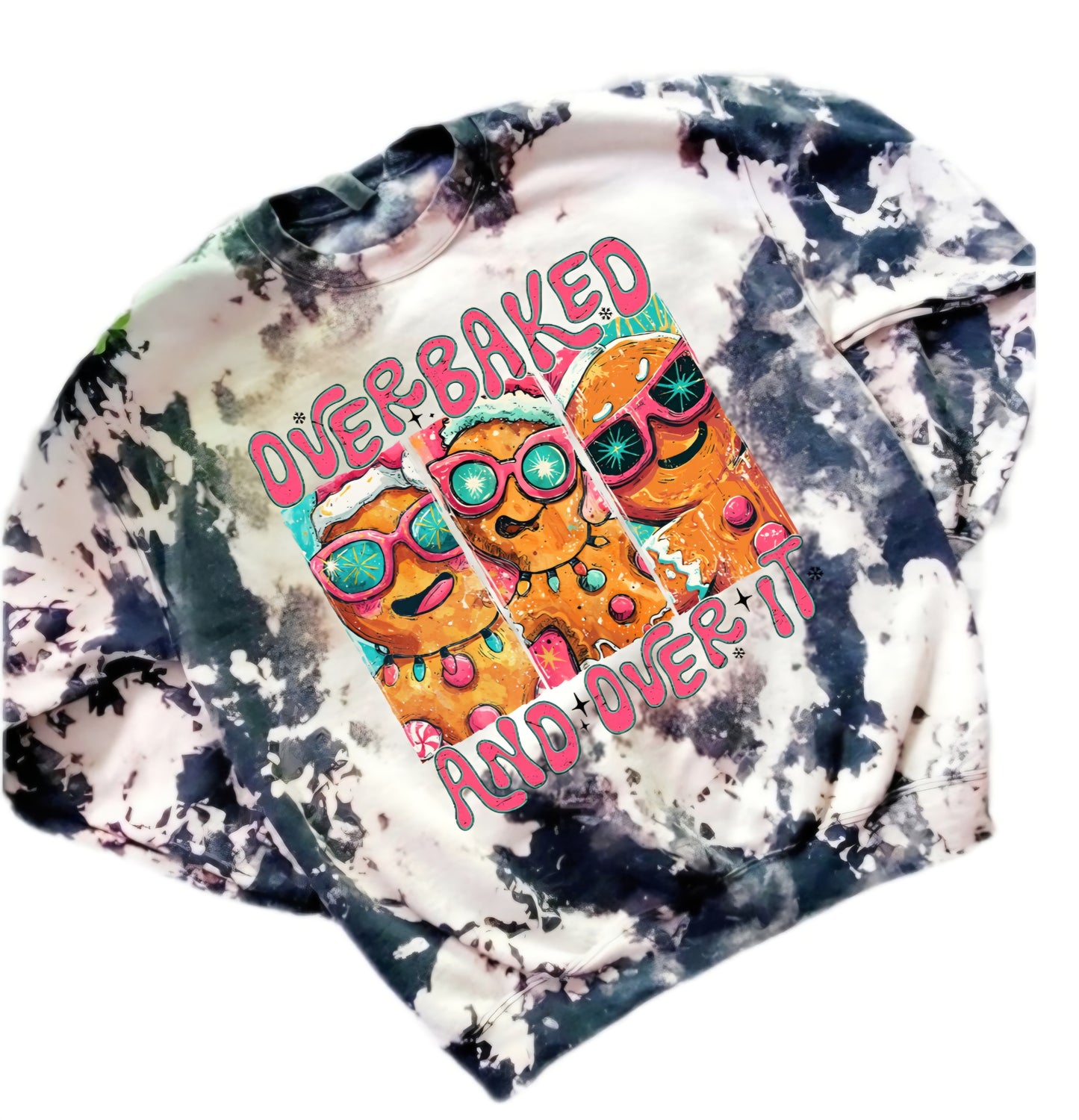 Gingerbread Overbaked and Over It Preppy Bleached Sweatshirt