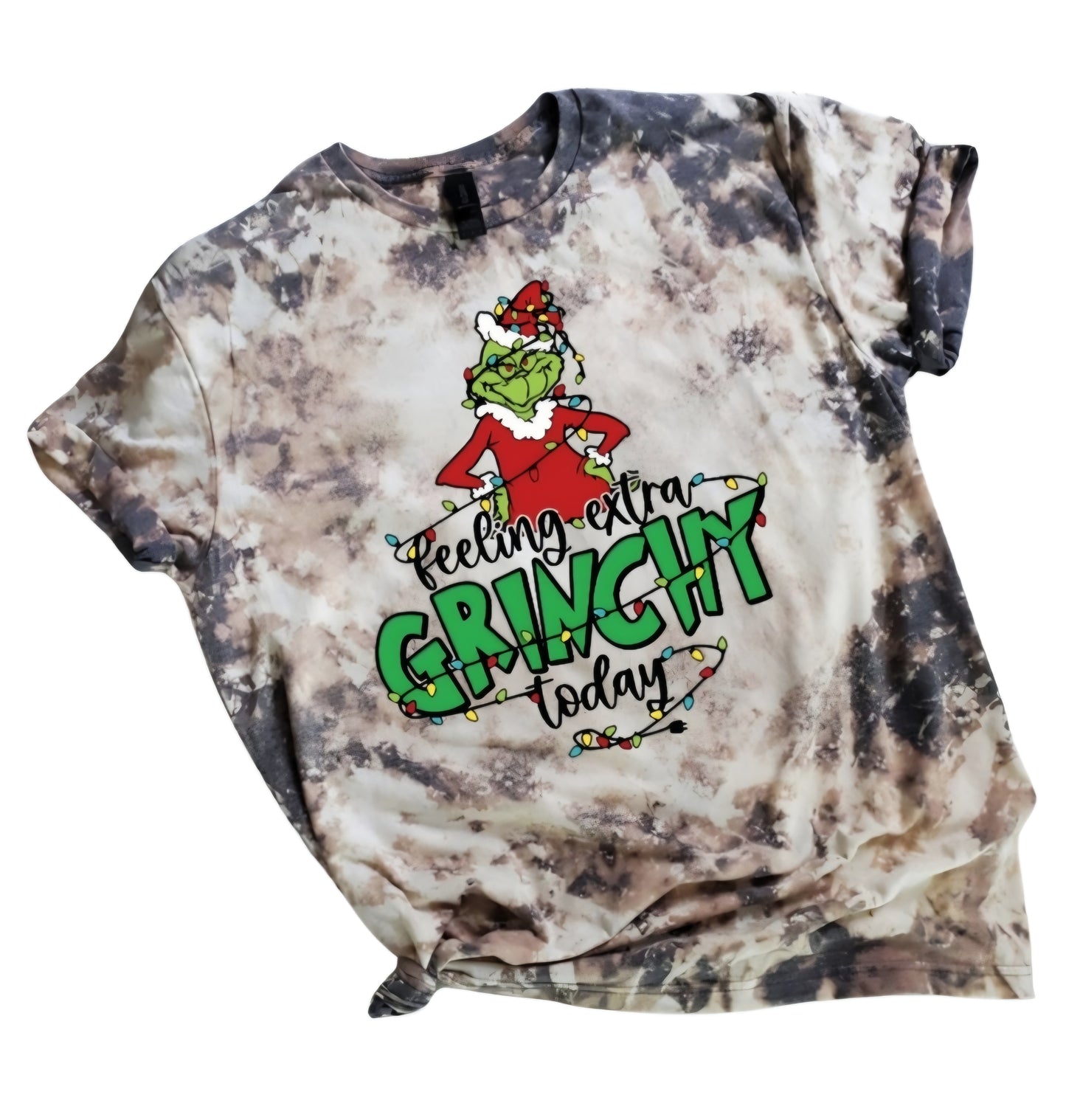 Feeling Grinchy Today Bleached Tee