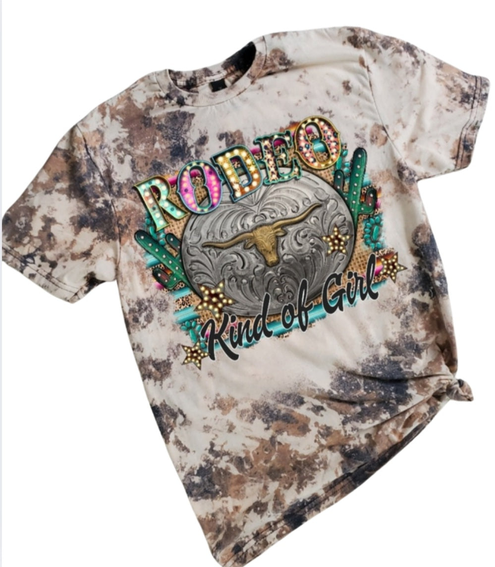 Rodeo Kind Of Girl Cowhide Bleached tee