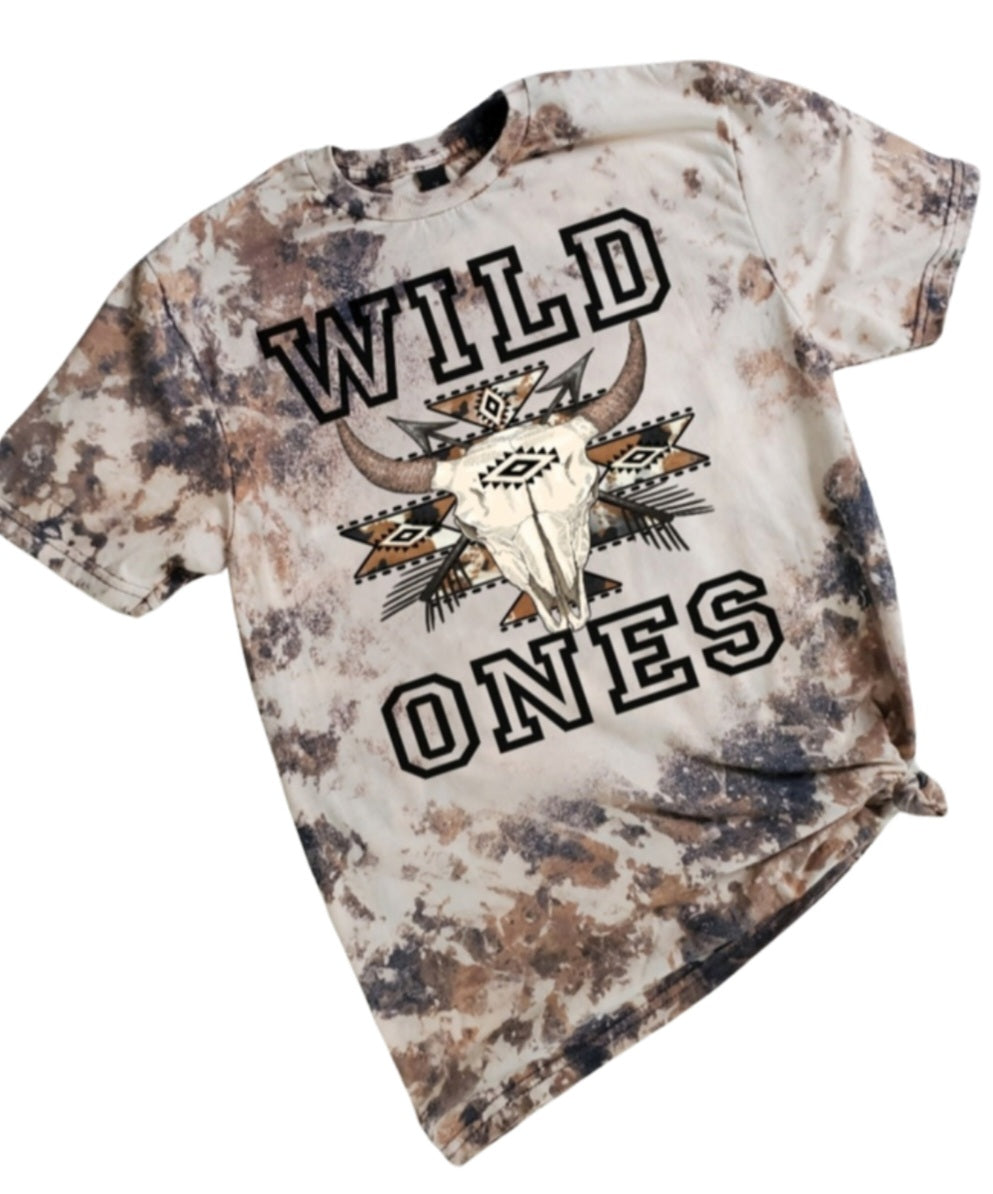 Wild Ones Cow Skull Cowhide Bleached tee