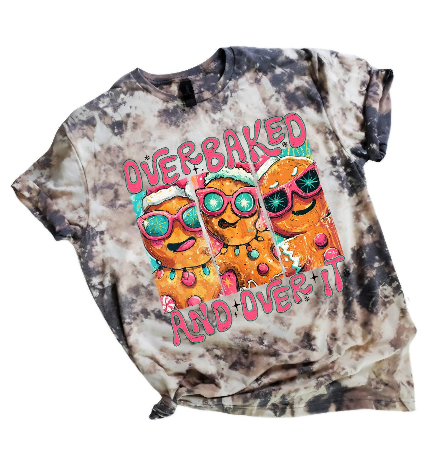 Gingerbread Overbaked and Over It Bleached Tee