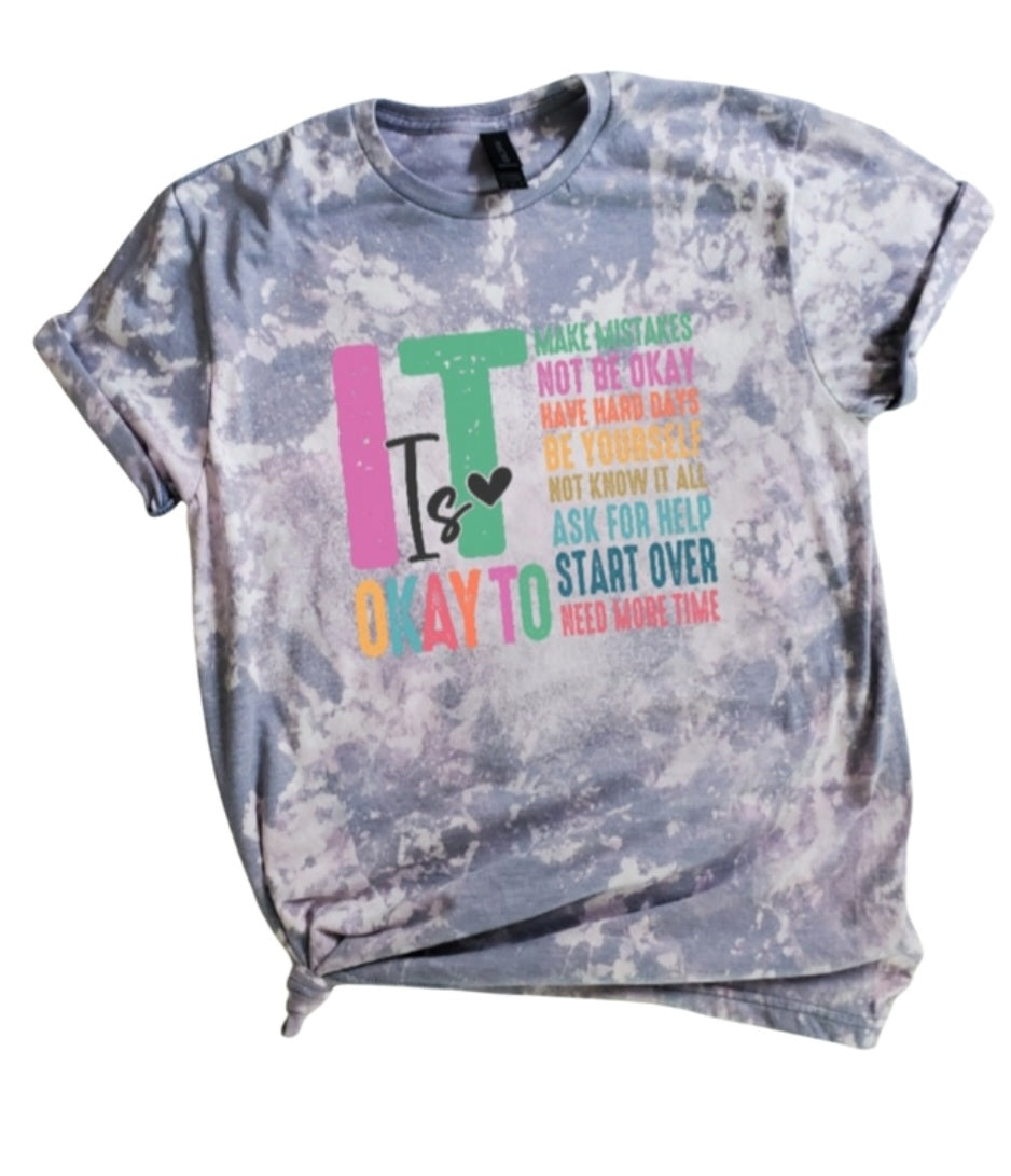 It's Okay To Make Mistake List Bleached Tee