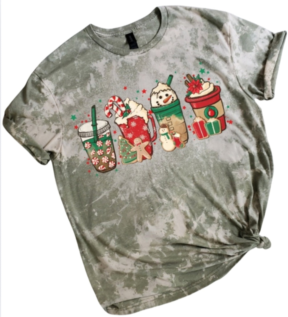 Christmas Coffee Bleached Tee