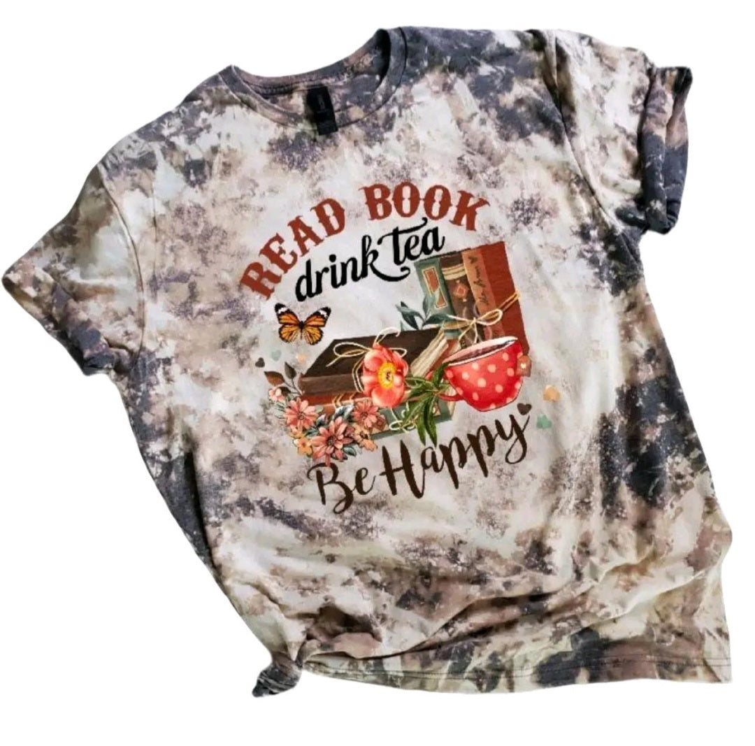 Read Books Drink Tea Bleached Tee