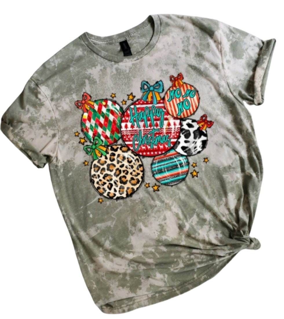 Christmas Ornaments Bleached Tee