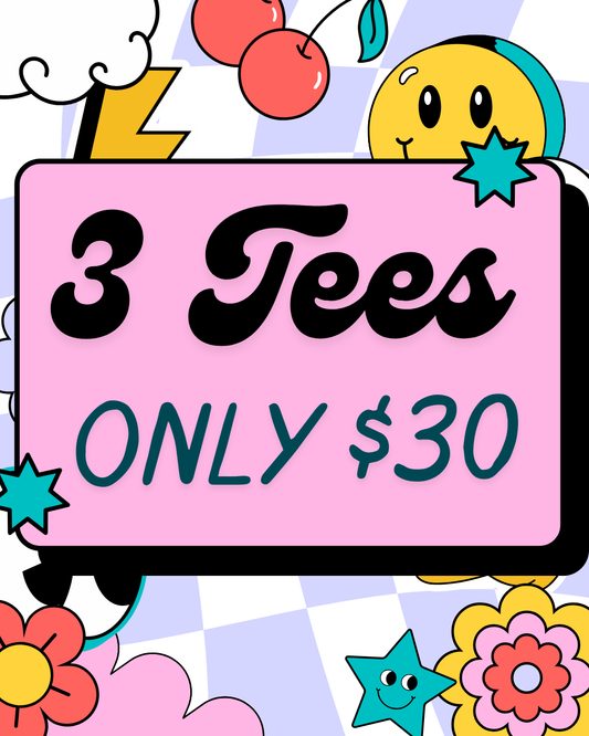 3 tees for $30