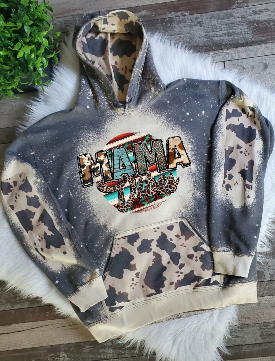 Mama Vibe Hoodie Bleached Hoodie