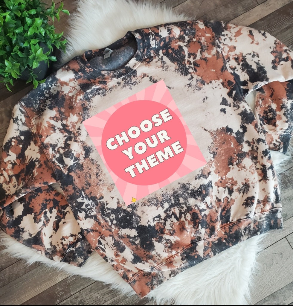 Cowhide Bleached Crewneck