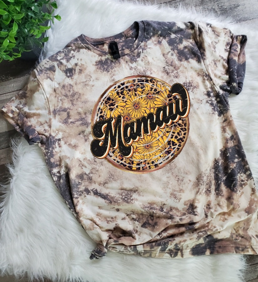 Mamaw Sunflower Bleached Tee
