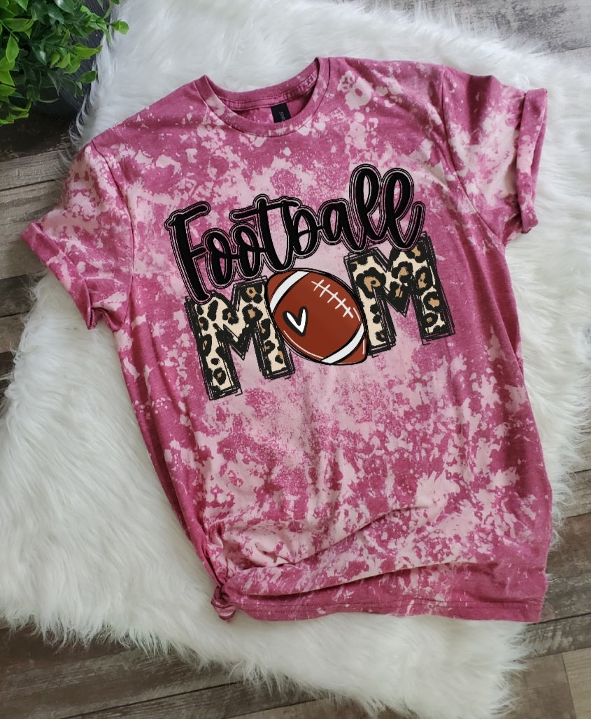 Football Mom Bleached Tee