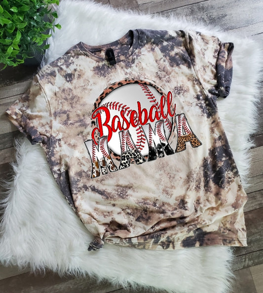 Baseball Mom Bleached Tee