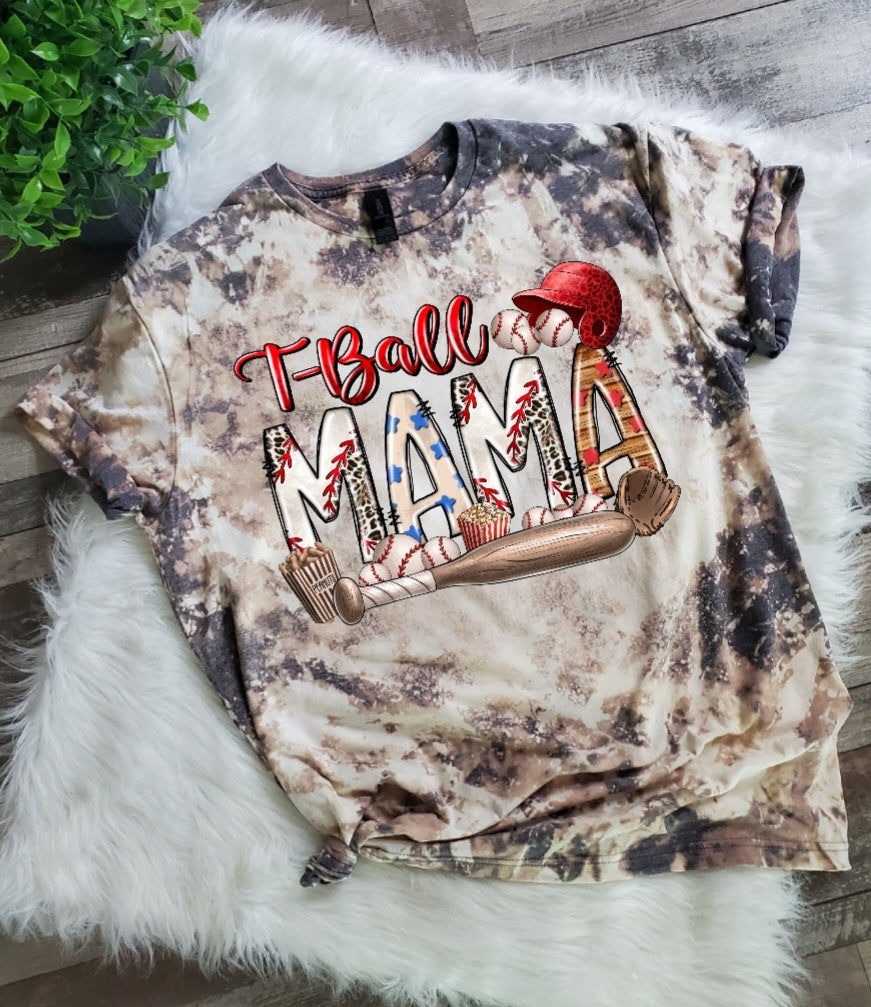 T-ball Mama Bleached Tee