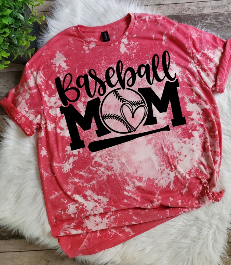 Baseball Mom Bleached Tee