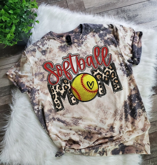 Softball Mom Bleached Tee