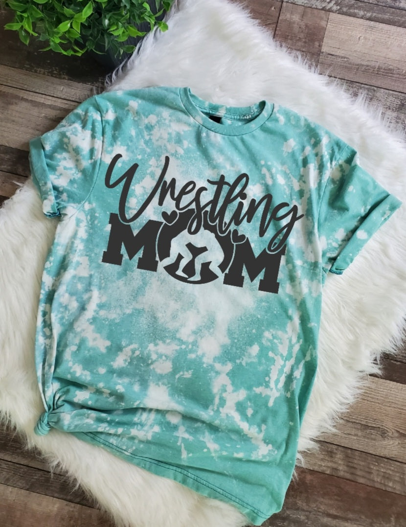 Wrestling Mom Bleached Tee