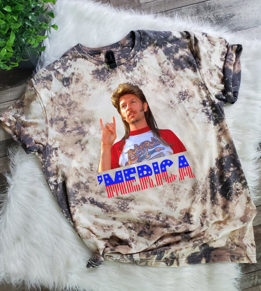 Joe Dirt Merica Flag Bleached Tee