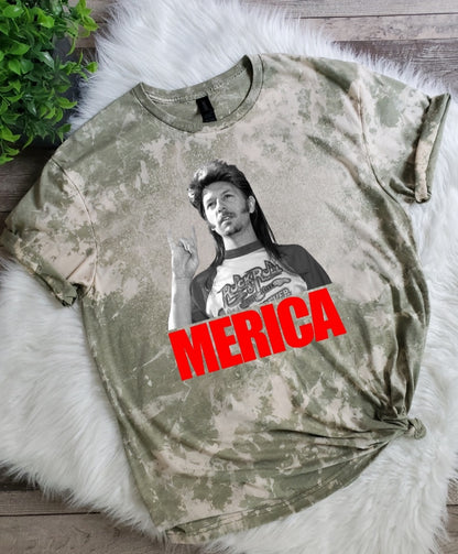 Merica Black/ White Joe Dirt Bleached Tee