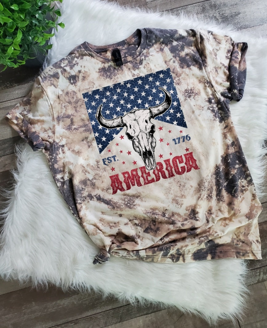 American Cowskull Bleached Tee