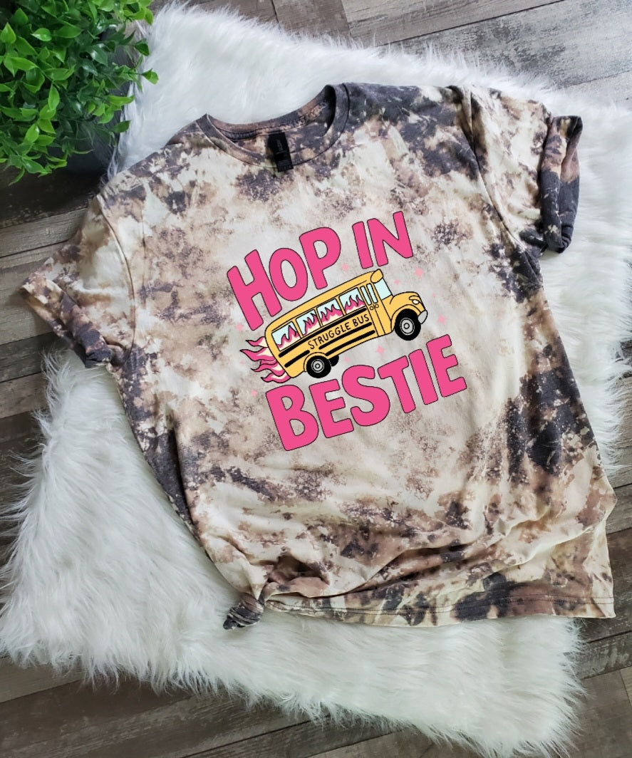 Hope In Struggle Bus Bestie Bleached Tee