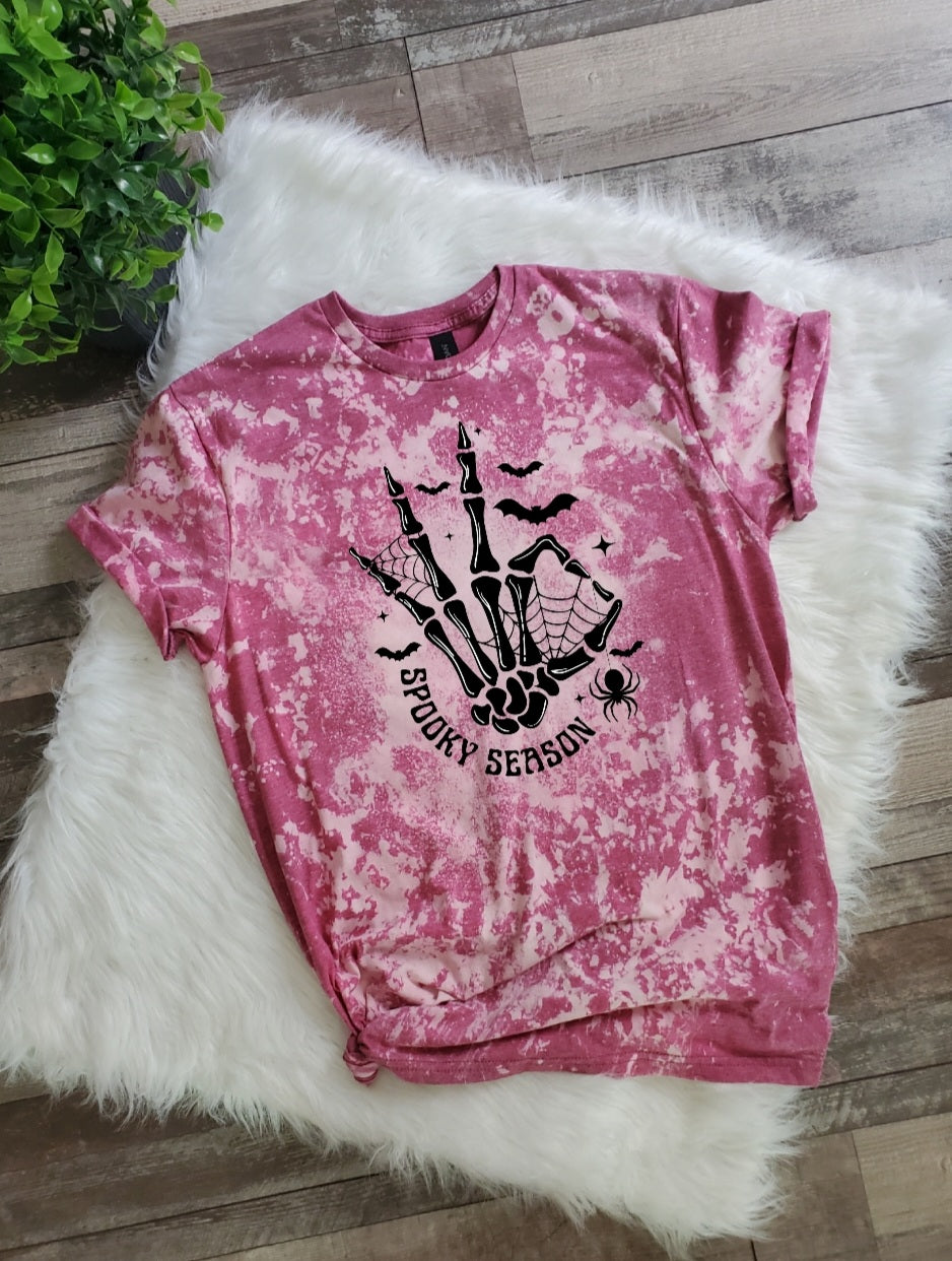 Spooky Season Skeleton Bleached Tee