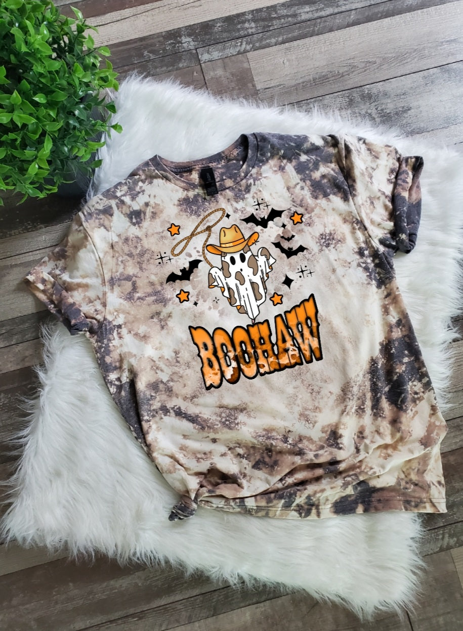 Boohaw Ghost Halloween Bleached Tee