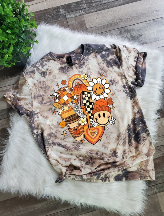 Fall Retro Bleached Tee