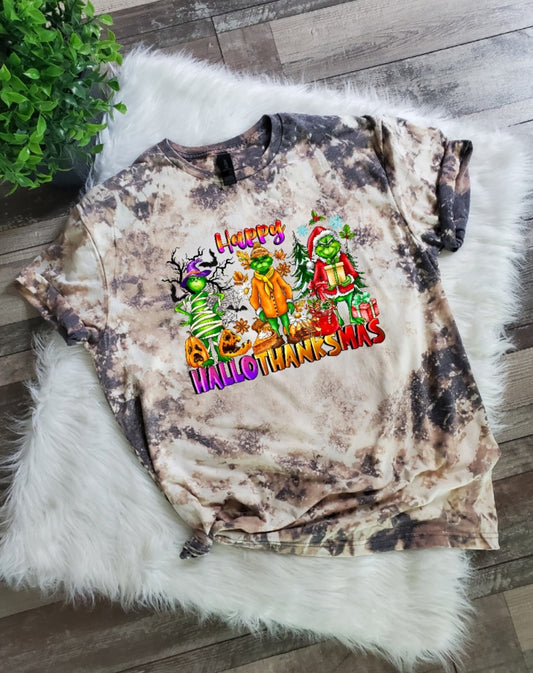 Hallothanksmas Bleached Tee