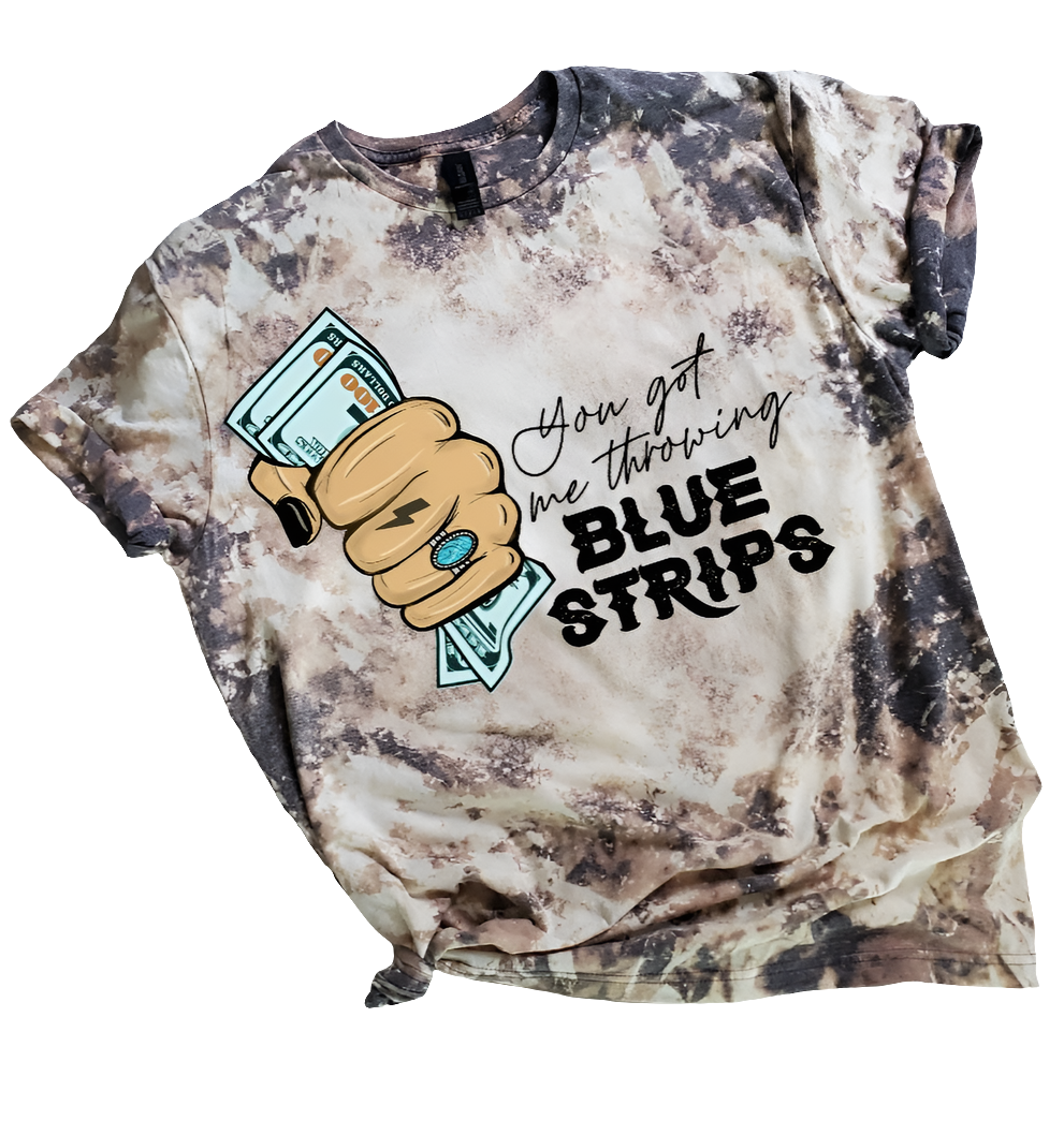 JM Blue Strips Bleached Tee