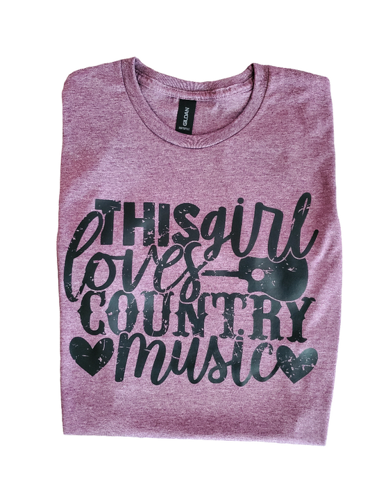 This Girl Loves Country Music Screen Print Tee