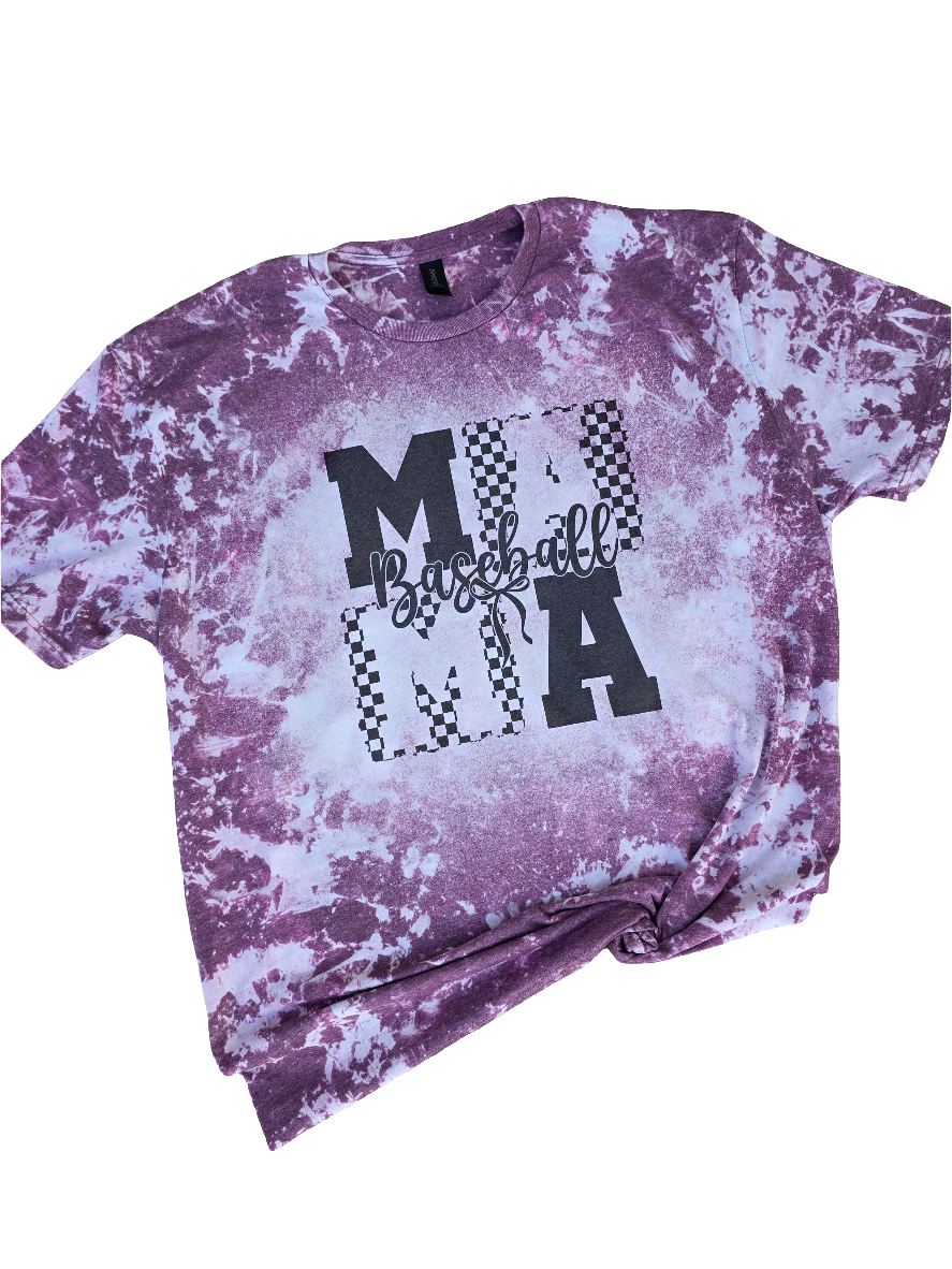 Baseball Mom Bleached Tee