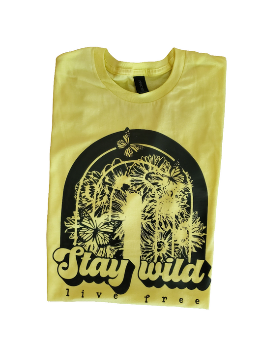 Stay Wild Live Free Screen Print Tee