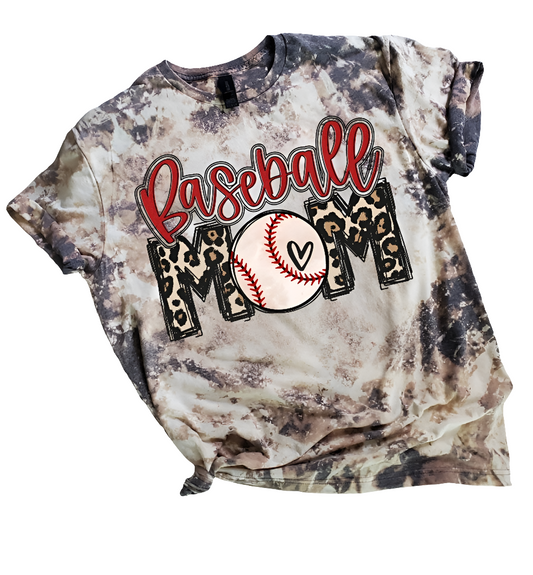 Baseball Mom Bleached Tee