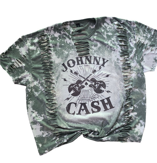 Johnny Cash Cut Style Bleached Tee