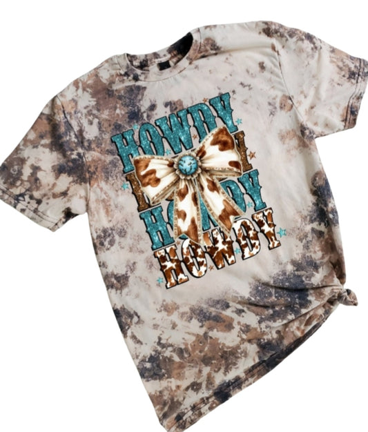 Howdy Howdy Howdy Cowhide Bleached tee