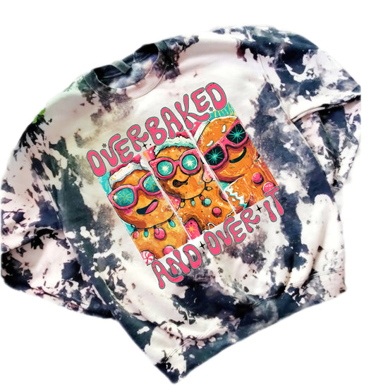 Gingerbread Overbaked and Over It Preppy Bleached Sweatshirt