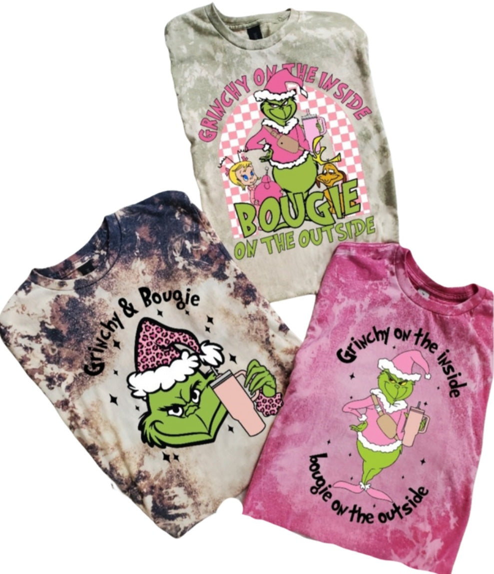 Grinch Bougie 3 Bleached Tee Bundle