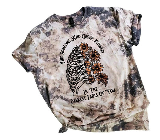 Zach Bryan Grow Flowers Bleached Tee